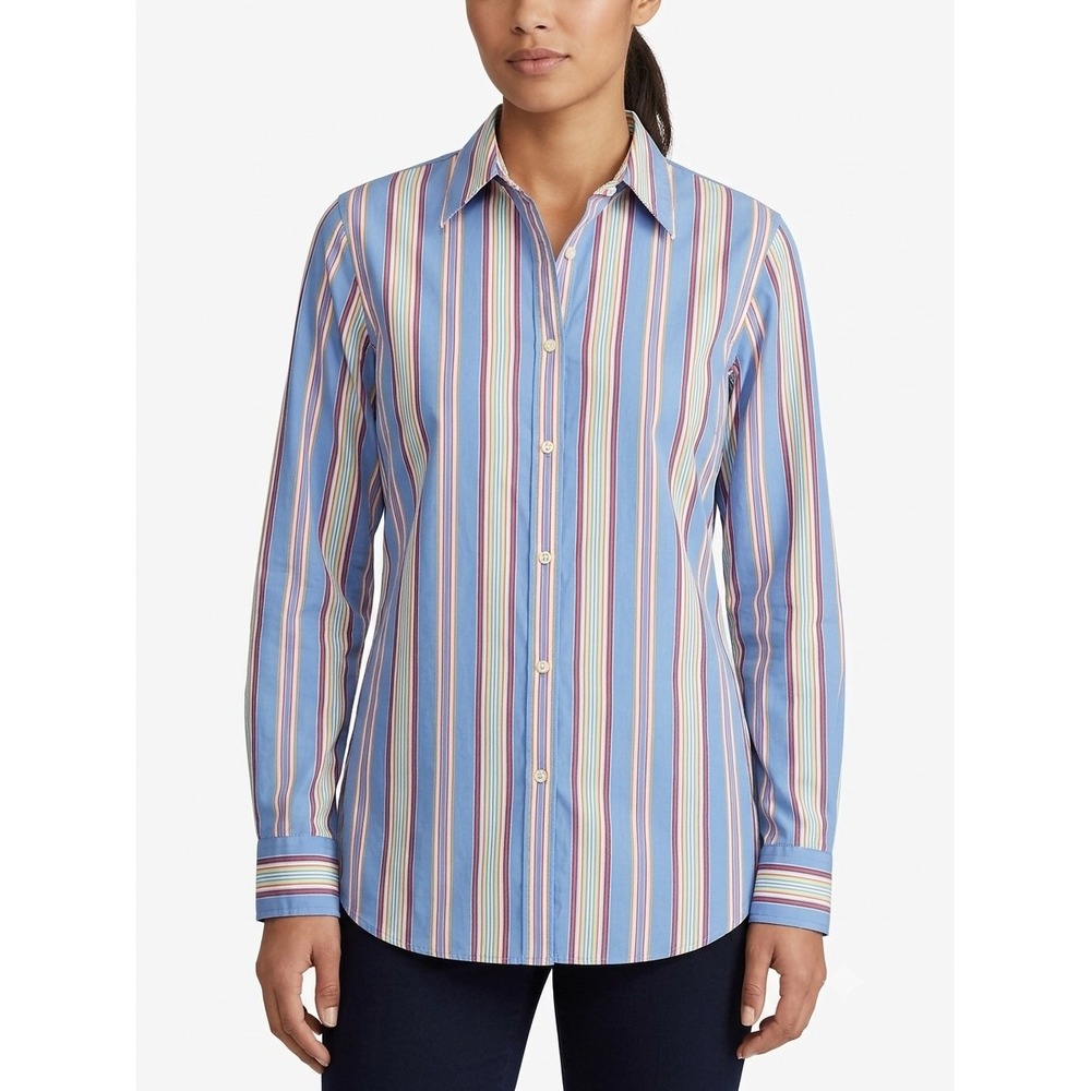 Lauren Ralph Lauren Quiet Luxury‎ Classic Preppy Multi Color 100% Cotton Size 10